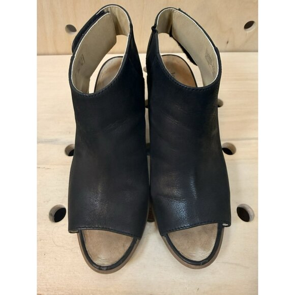 JOSEF SEIBEL Size 37 US 7 BONNIE Black Peep Toe Heels Bootie Shoes - Picture 4 of 9